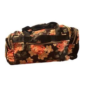 Weekender Bag Floral Duffle Overnight Bag Canvas Travel Carry On Waterproof